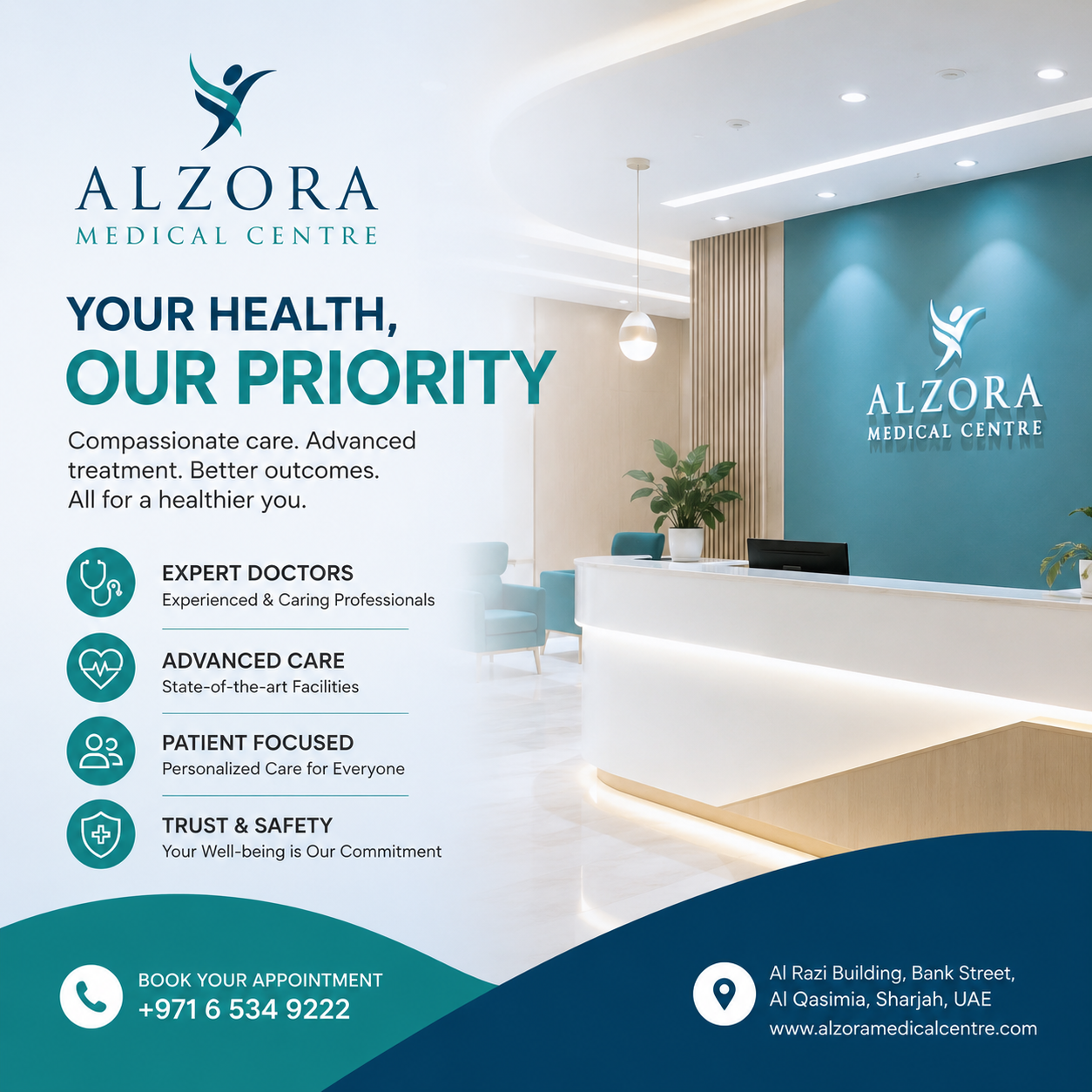Al Zora Medical Centre website preview